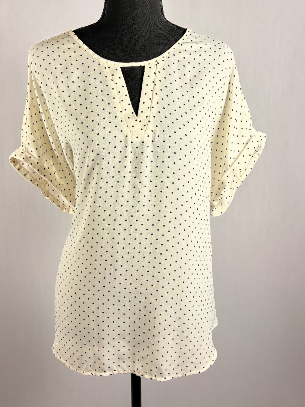 Maurices | Dotted Blouse | XL | Off White/Black | Vintage Style